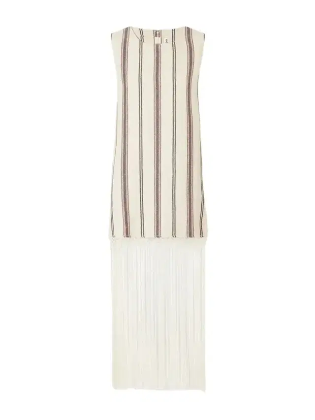 ALIX OF BOHEMIA Vita Fringed Striped Cotton And Linen-blend Mini Dress