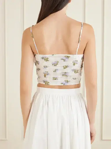 Ulla Johnson Fil Coupé-trimmed Mulberry Silk-blend Organza Bustier Top | Thumbnail 3 Ulla Johnson Fil Coupé-trimmed Mulberry Silk-blend Organza Bustier Top | Thumbnail 3