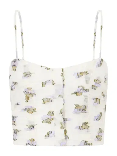 Ulla Johnson Fil Coupé-trimmed Mulberry Silk-blend Organza Bustier Top | Thumbnail 1 Ulla Johnson Fil Coupé-trimmed Mulberry Silk-blend Organza Bustier Top | Thumbnail 1