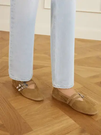 Le Monde Béryl Claudia Buckle-detail Suede Ballet Flats | Thumbnail 2 Le Monde Béryl Claudia Buckle-detail Suede Ballet Flats | Thumbnail 2