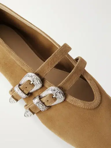Le Monde Béryl Claudia Buckle-detail Suede Ballet Flats | Thumbnail 5 Le Monde Béryl Claudia Buckle-detail Suede Ballet Flats | Thumbnail 5