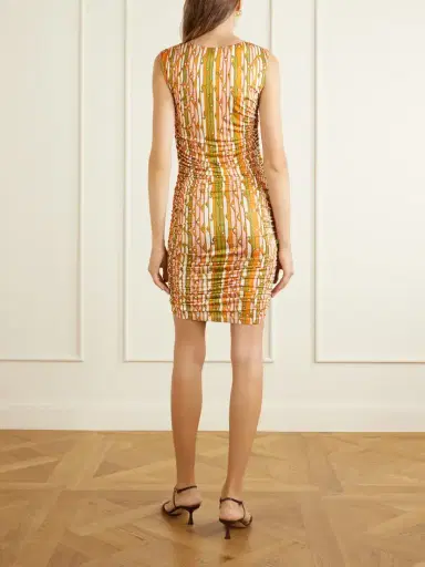 La DoubleJ Printed Ruched Mesh Mini Dress | Thumbnail 3 La DoubleJ Printed Ruched Mesh Mini Dress | Thumbnail 3