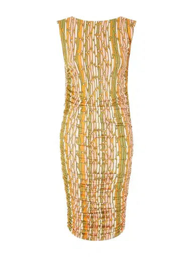 La DoubleJ Printed Ruched Mesh Mini Dress | Thumbnail 1 La DoubleJ Printed Ruched Mesh Mini Dress | Thumbnail 1