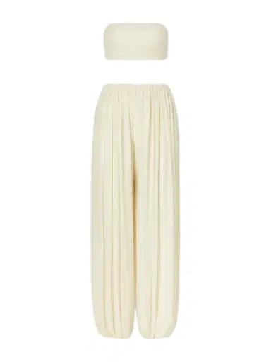 Maygel Coronel Rosario Draped Bandeau Top And Tapered Pants Set | Thumbnail 1 Maygel Coronel Rosario Draped Bandeau Top And Tapered Pants Set | Thumbnail 1