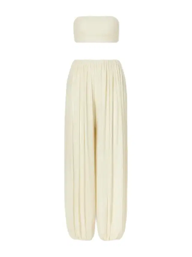 Maygel Coronel Rosario Draped Bandeau Top And Tapered Pants Set