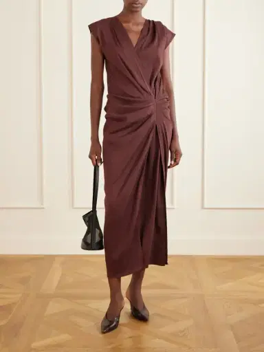 Proenza Schouler Bettina Gathered Linen-blend Midi Dress | Thumbnail 2