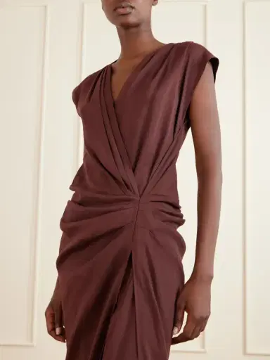 Proenza Schouler Bettina Gathered Linen-blend Midi Dress | Thumbnail 4