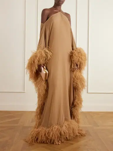 Taller Marmo Sza Sza Spirito Feather-trimmed Silk-chiffon Gown | Thumbnail 2 Taller Marmo Sza Sza Spirito Feather-trimmed Silk-chiffon Gown | Thumbnail 2