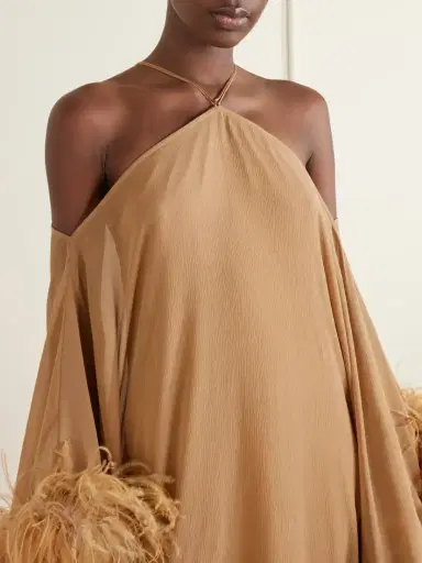 Taller Marmo Sza Sza Spirito Feather-trimmed Silk-chiffon Gown | Thumbnail 4 Taller Marmo Sza Sza Spirito Feather-trimmed Silk-chiffon Gown | Thumbnail 4