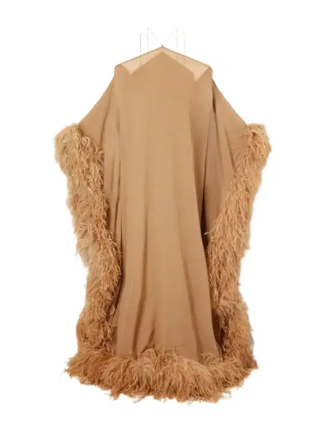 Taller Marmo Sza Sza Spirito Feather-trimmed Silk-chiffon Gown