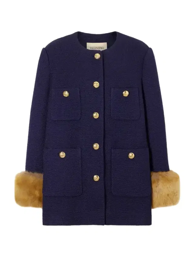 Valentino Garavani Plush-trimmed Wool Coat