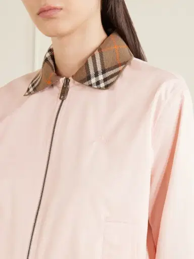 Burberry Hayfield Knitted Check-trimmed Cotton-poplin Bomber | Thumbnail 5 Burberry Hayfield Knitted Check-trimmed Cotton-poplin Bomber | Thumbnail 5