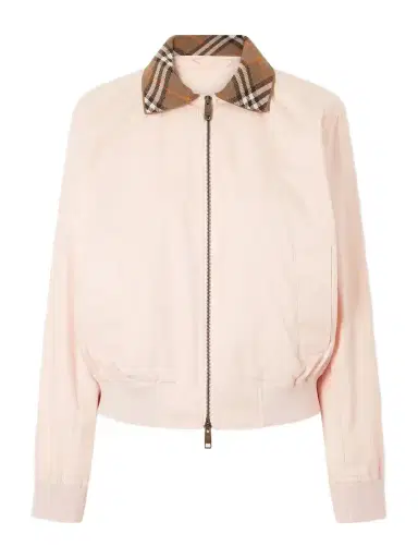 Burberry Hayfield Knitted Check-trimmed Cotton-poplin Bomber | Thumbnail 1 Burberry Hayfield Knitted Check-trimmed Cotton-poplin Bomber | Thumbnail 1