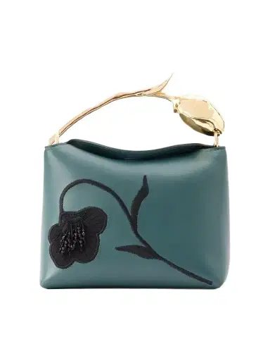 Erdem Bloom Medium Bead-embellished Embroidered Leather Clutch | Thumbnail 1