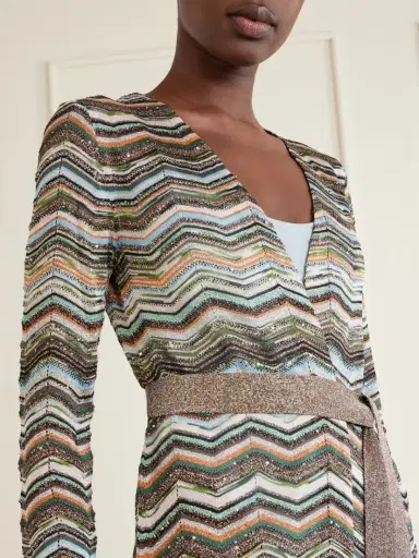 Missoni Striped Belted Crochet-knit Cardigan | Thumbnail 4 Missoni Striped Belted Crochet-knit Cardigan | Thumbnail 4