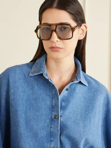 Loewe Slim Light Aviator-frame Tortoiseshell Acetate Sunglasses | Thumbnail 2