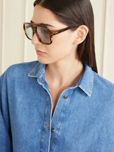 Loewe Slim Light Aviator-frame Tortoiseshell Acetate Sunglasses | Thumbnail 5