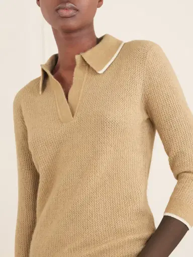 Marant Étoile Nathalie Ribbed-detail Wool-blend Knitted Polo | Thumbnail 4 Marant Étoile Nathalie Ribbed-detail Wool-blend Knitted Polo | Thumbnail 4
