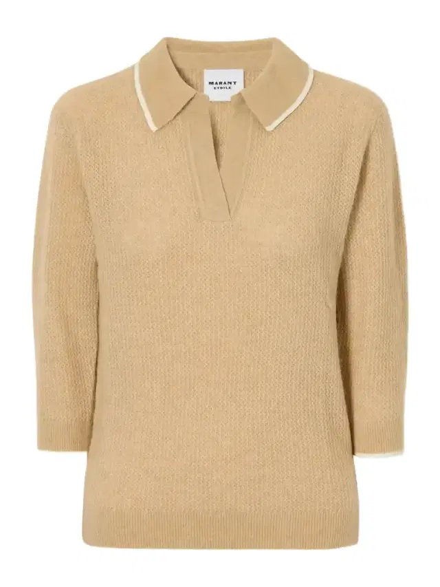 Marant Étoile Nathalie Ribbed-detail Wool-blend Knitted Polo