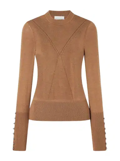 Rabanne Ribbed Embellished Wool And Silk-blend Sweater | Thumbnail 1