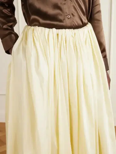 Abadia Elodie Pleated Duchesse-satin Midi Skirt | Thumbnail 5 Abadia Elodie Pleated Duchesse-satin Midi Skirt | Thumbnail 5