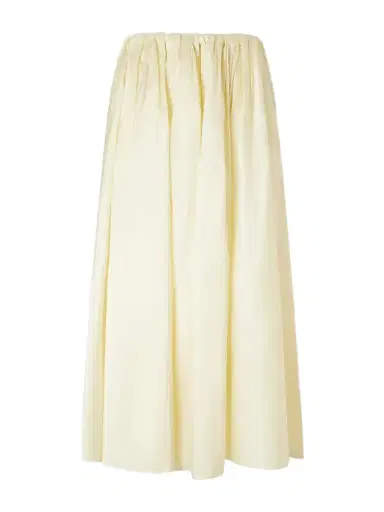 Abadia Elodie Pleated Duchesse-satin Midi Skirt | Thumbnail 1 Abadia Elodie Pleated Duchesse-satin Midi Skirt | Thumbnail 1
