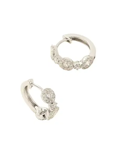 David Morris Triolette 18-karat White Gold Diamond Hoop Earrings | Thumbnail 1 David Morris Triolette 18-karat White Gold Diamond Hoop Earrings | Thumbnail 1