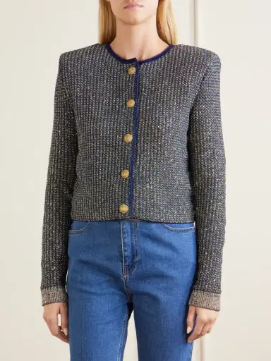Balmain Metallic-trimmed Tweed Cardigan | Thumbnail 3 Balmain Metallic-trimmed Tweed Cardigan | Thumbnail 3