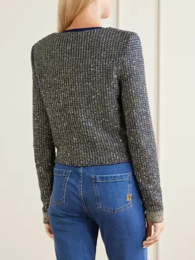 Balmain Metallic-trimmed Tweed Cardigan | Thumbnail 4 Balmain Metallic-trimmed Tweed Cardigan | Thumbnail 4