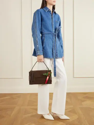 JW Anderson Rhubarb Leather-trimmed Crocheted Cotton Charm | Thumbnail 3 JW Anderson Rhubarb Leather-trimmed Crocheted Cotton Charm | Thumbnail 3