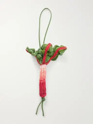 JW Anderson Rhubarb Leather-trimmed Crocheted Cotton Charm | Thumbnail 4 JW Anderson Rhubarb Leather-trimmed Crocheted Cotton Charm | Thumbnail 4