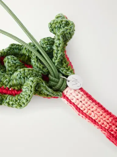 JW Anderson Rhubarb Leather-trimmed Crocheted Cotton Charm | Thumbnail 5 JW Anderson Rhubarb Leather-trimmed Crocheted Cotton Charm | Thumbnail 5