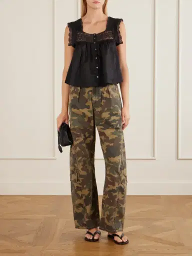 Citizens of Humanity Mia Embroidered Pleated Ramie Blouse | Thumbnail 2 Citizens of Humanity Mia Embroidered Pleated Ramie Blouse | Thumbnail 2