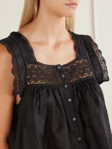 Citizens of Humanity Mia Embroidered Pleated Ramie Blouse | Thumbnail 4 Citizens of Humanity Mia Embroidered Pleated Ramie Blouse | Thumbnail 4