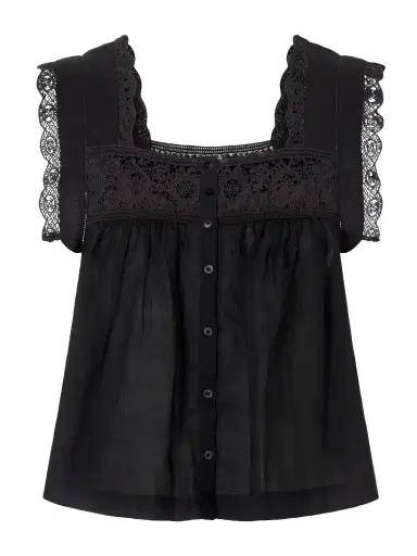 Citizens of Humanity Mia Embroidered Pleated Ramie Blouse | Thumbnail 1 Citizens of Humanity Mia Embroidered Pleated Ramie Blouse | Thumbnail 1