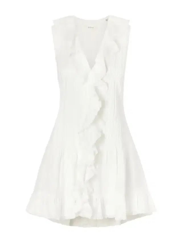 DÔEN Henrietta Ruffled Embroidered Ramie Mini Dress