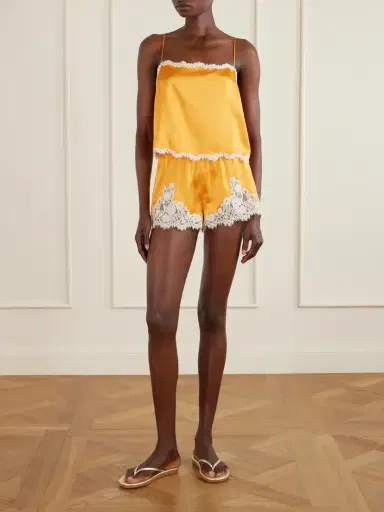 DÔEN Loure Lace-trimmed Silk-satin Top | Thumbnail 2