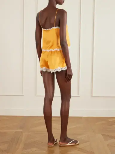 DÔEN Loure Lace-trimmed Silk-satin Top | Thumbnail 3