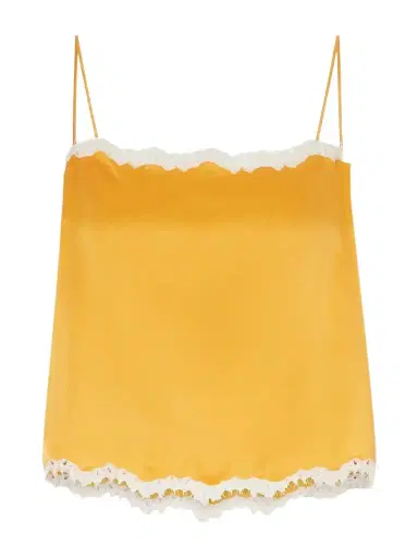 DÔEN Loure Lace-trimmed Silk-satin Top | Thumbnail 1