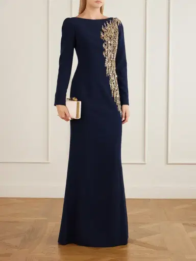 Jenny Packham Avana Crystal And Bead-embellished Crepe Gown | Thumbnail 2 Jenny Packham Avana Crystal And Bead-embellished Crepe Gown | Thumbnail 2