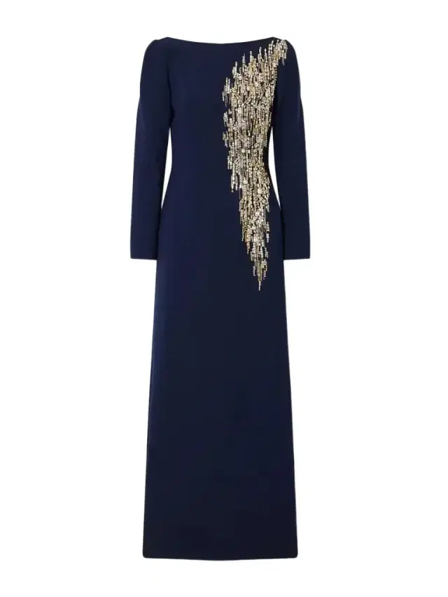Jenny Packham Avana Crystal And Bead-embellished Crepe Gown