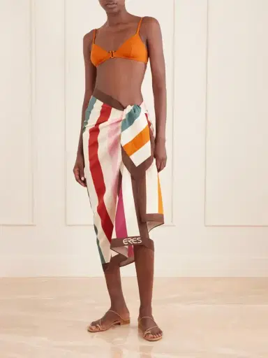 Eres Modernity Striped Cotton And Silk-blend Sarong | Thumbnail 2 Eres Modernity Striped Cotton And Silk-blend Sarong | Thumbnail 2