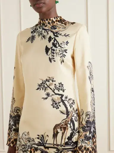 Etro Printed Satin Mini Dress | Thumbnail 4