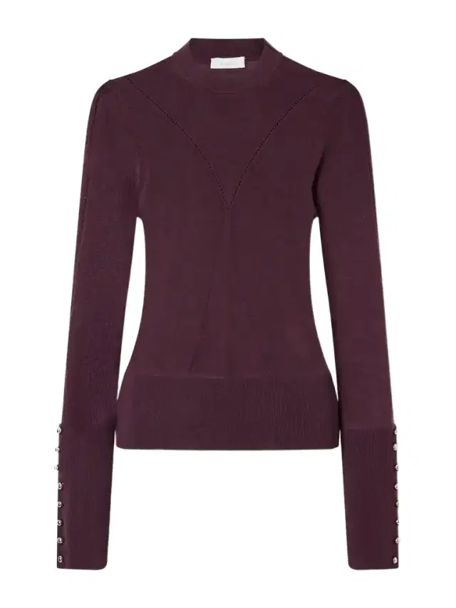 Rabanne Ribbed Embellished Wool And Silk-blend Sweater