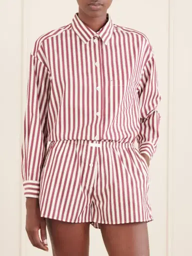Eres House Striped Cotton-poplin Pajama Shorts | Thumbnail 2