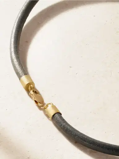 Marisa Klass 18-karat Gold, Emerald, Chrysoprase, Phosphosiderite, Aquamarine And Leather Necklace | Thumbnail 3 Marisa Klass 18-karat Gold, Emerald, Chrysoprase, Phosphosiderite, Aquamarine And Leather Necklace | Thumbnail 3