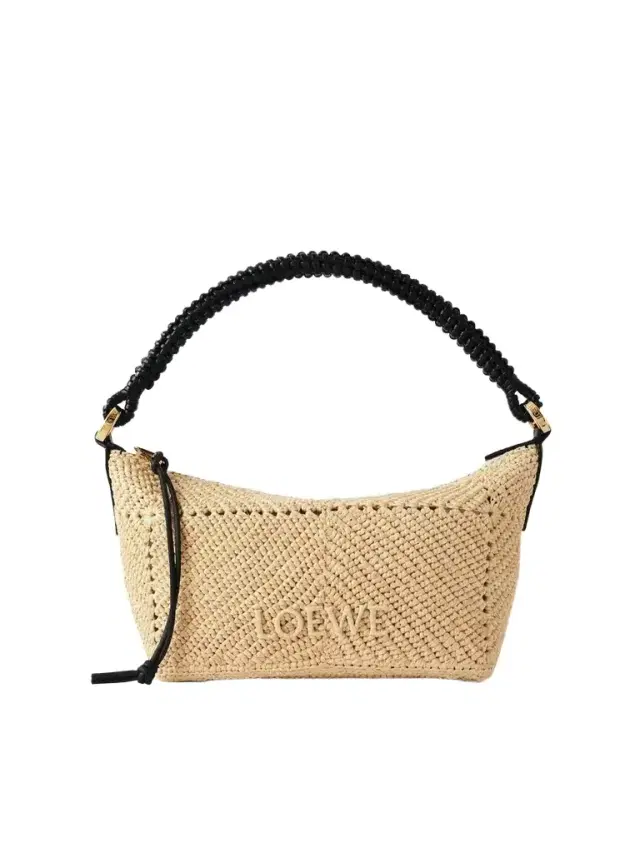 + Paula's Ibiza Cala Leather-trimmed Raffia Pouch