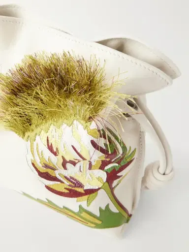 Loewe + Paula Ibiza Flamenco Intarsio Mini Embroidered Leather Clutch | Thumbnail 5