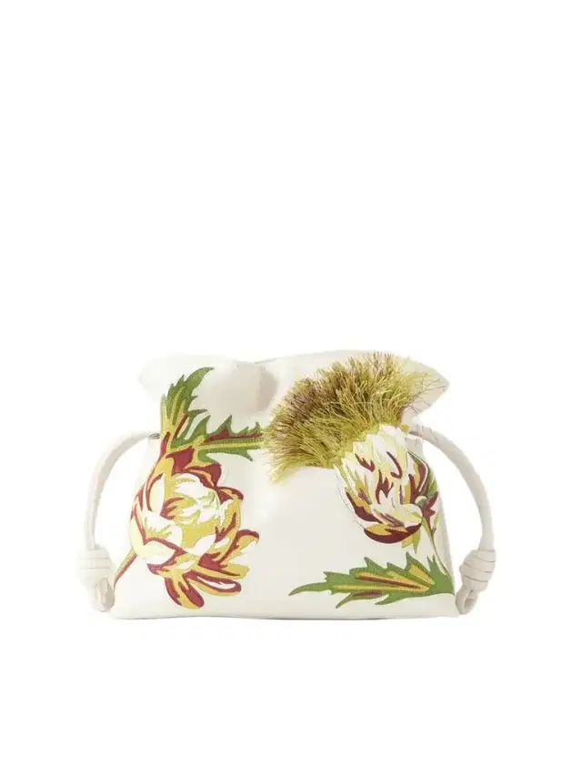 Loewe + Paula Ibiza Flamenco Intarsio Mini Embroidered Leather Clutch