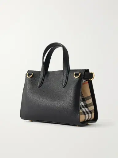 Burberry Cotswolds Mini Checked Canvas-trimmed Leather Tote | Thumbnail 4 Burberry Cotswolds Mini Checked Canvas-trimmed Leather Tote | Thumbnail 4